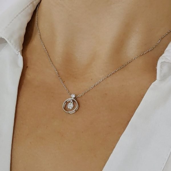 dije con cadena micropave círculo