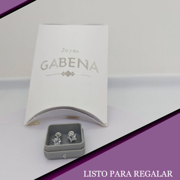 Aros Abridores Cristal Estrella Plata 925 pack