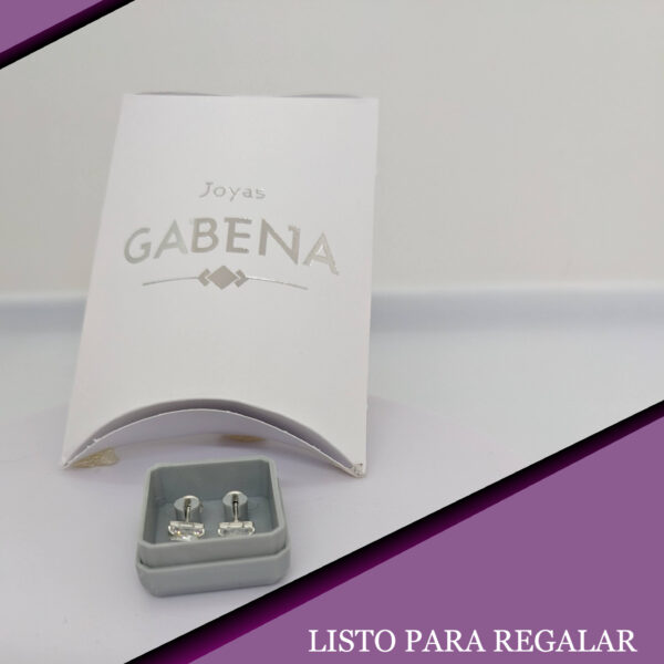 Aros Abridores Cristal Rectángulo Plata 925 pack