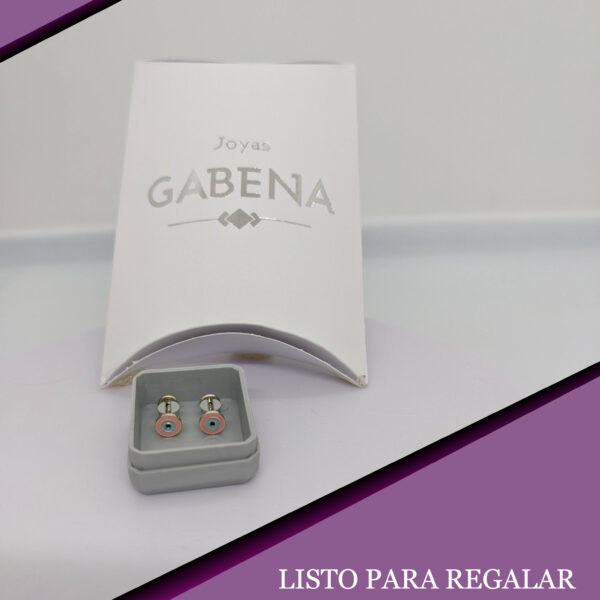 Aros Abridores Ojo Turco Esmaltado Plata 925 - Rosa pack