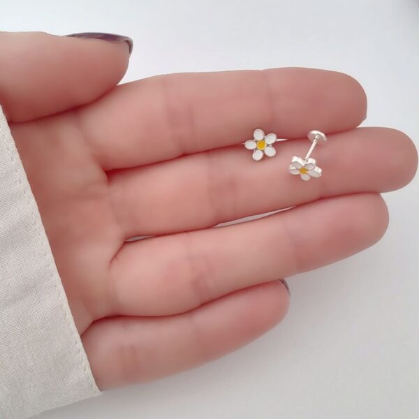 Aros abridores plata 925 - Flor - Imagen 3