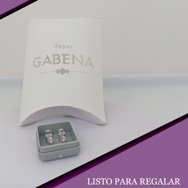 Aros Abridores Cristal Estrella Plata 925 chico PACK ROSA