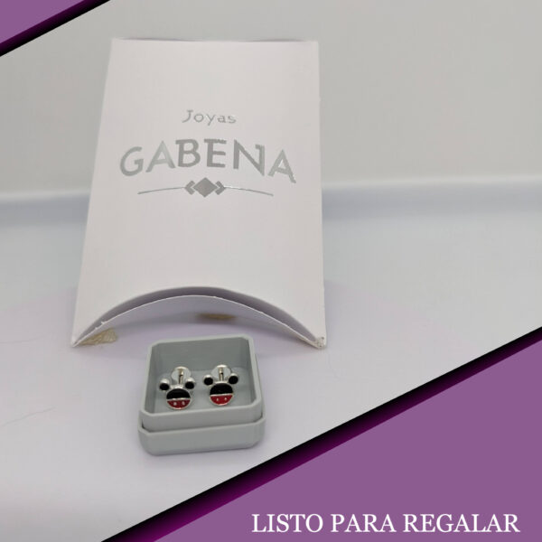 Aros Abridores Mickey Plata 925 Esmaltado - Negro pack