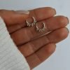 Aros Cubano con bolitas plata 925