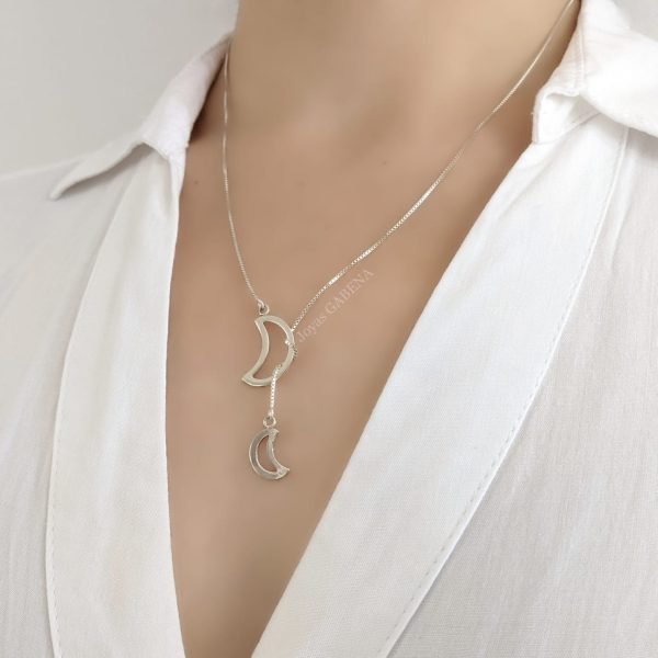 collar corbatero luna plata 925