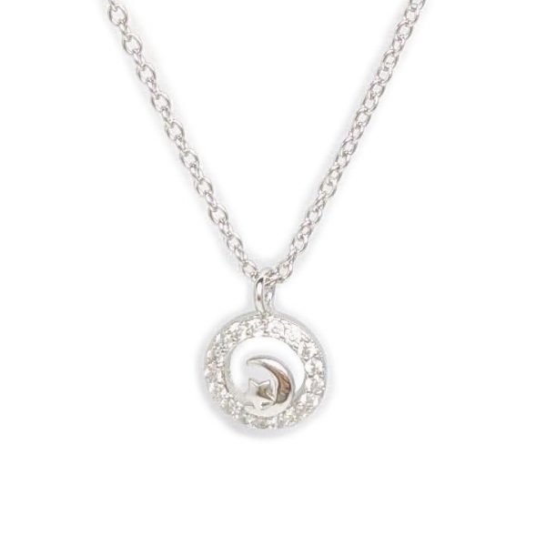 collar luna en círculo micropave