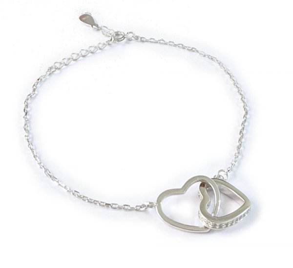 Pulsera corazones enlazados