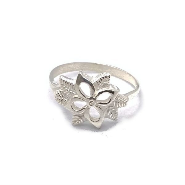 Anillo flores plata