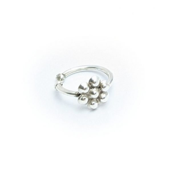 Aro cuff flor plata