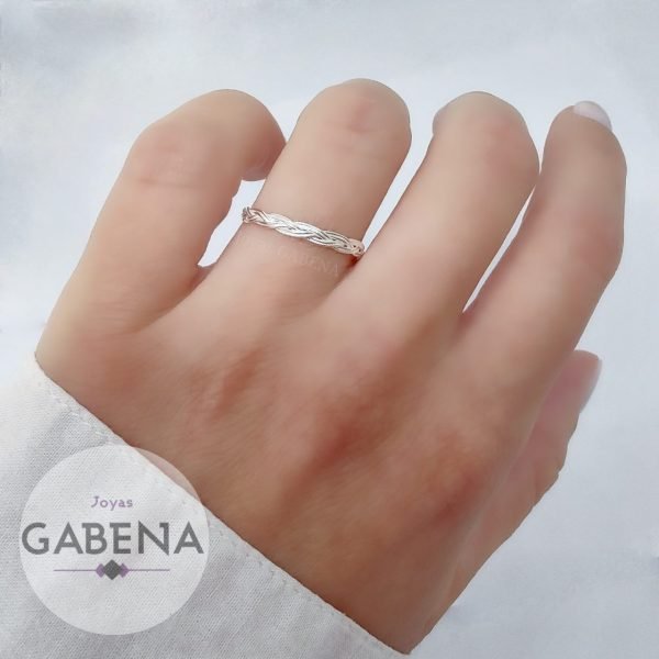 anillo trenza plata 925