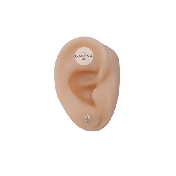 aro cristal cubic engarzado chico plata oreja