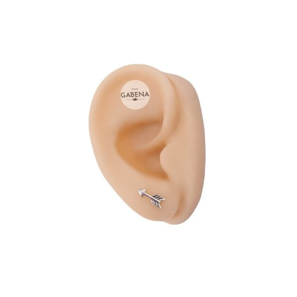 aro flecha plata oreja