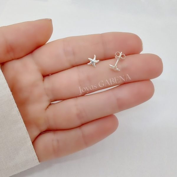 aros estrella de mar plata 925