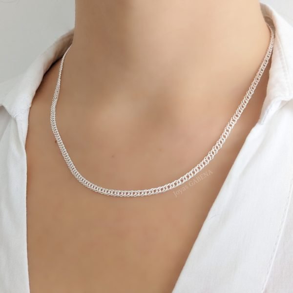 cadena grumet gruesa plata 925