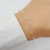 pulsera corazones enlazados eslabones plata