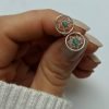 Aros atrapasueños con centro verde mano