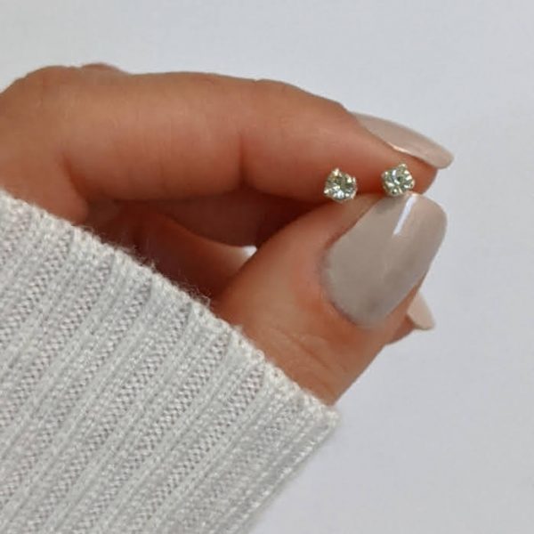 Aros Cristal Engarzados chicos Plata 925 - Pasantes - Imagen 3