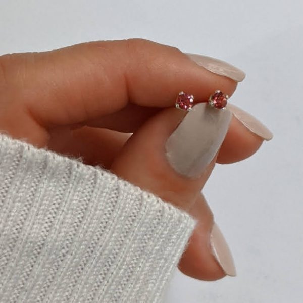 Aros Cristal Engarzados chicos Plata 925 - Pasantes - Imagen 5