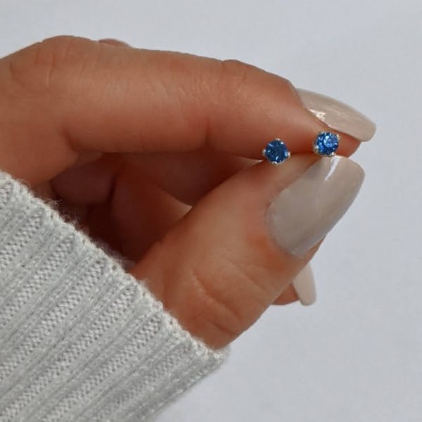 Aros Cristal Engarzados chicos Plata 925 - Pasantes - Imagen 8