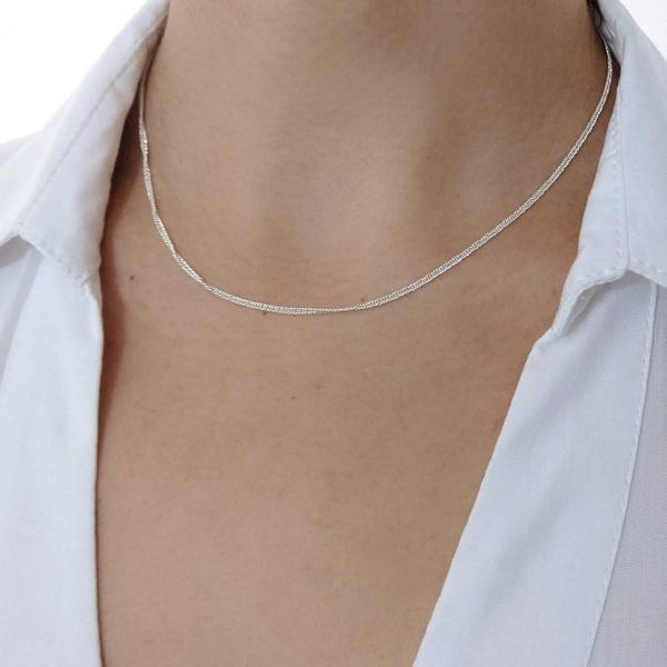 cadena grumet 30 40cm plata