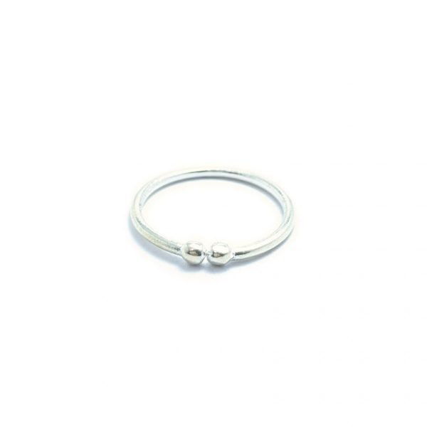 Anillo bolitas plata