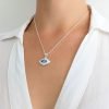 Collar ojos micropave plata 925