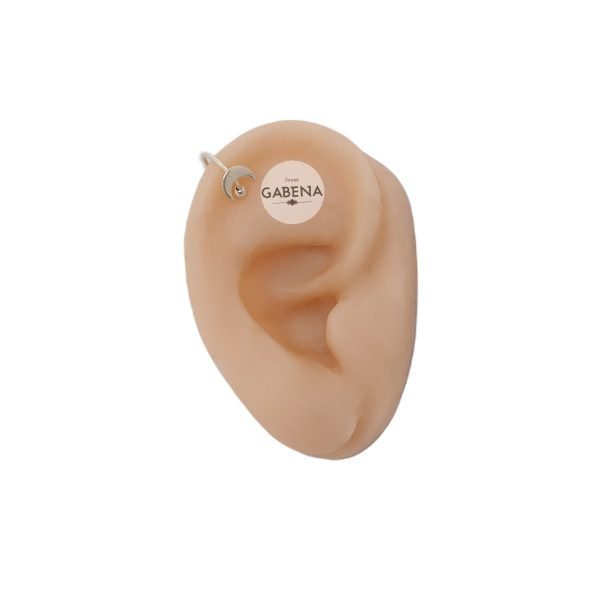 aro cuff luna plata oreja