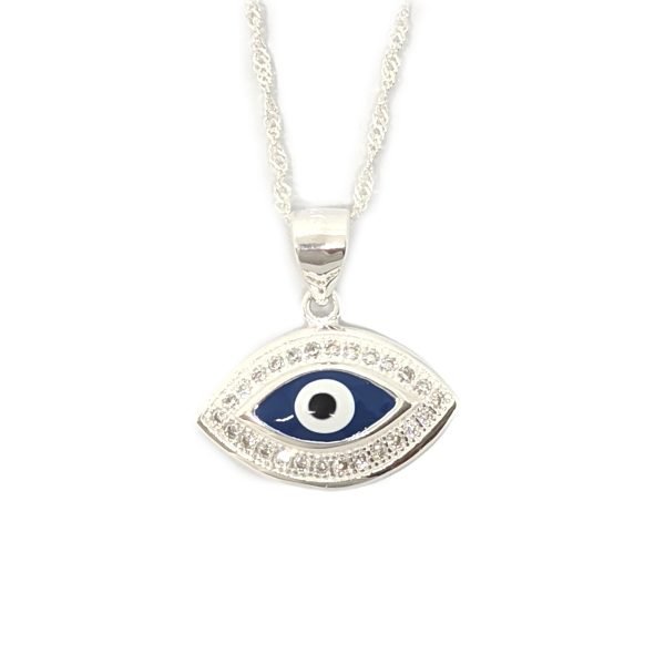 collar ojo turco cristales plata 925