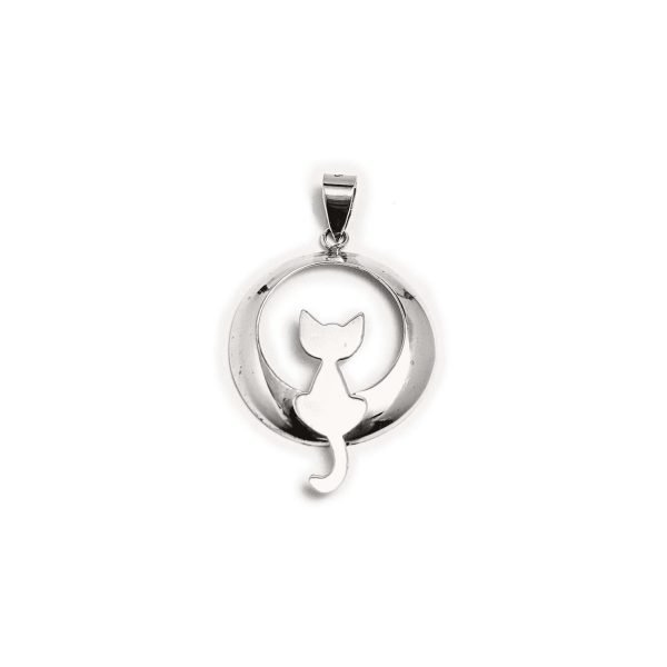 Dije gato en círculo plata