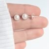 Aros Perla Cultivada 7mm Plata 925 - Pasantes
