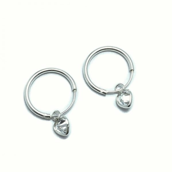 Aros Argollas Corazón Cubic