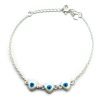 Pulsera Ojos Turco Corazones 16 a 19cm