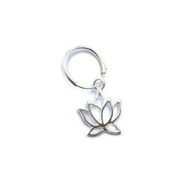 Aro Flor de Loto Solitario Plata 925 - Argolla