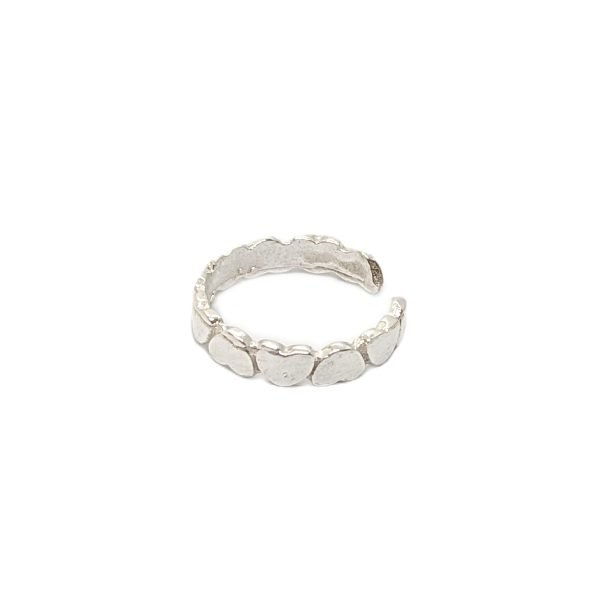 aro cuff corazones plata