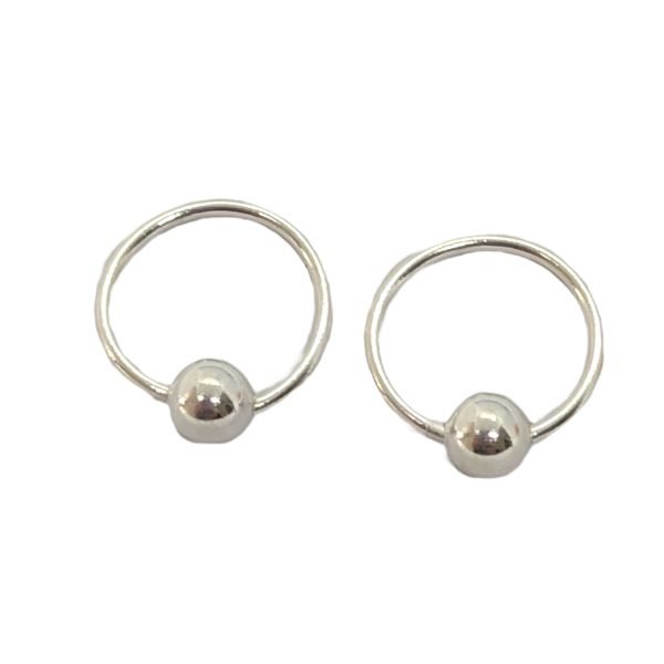 aros argolla bolita 8mm plata