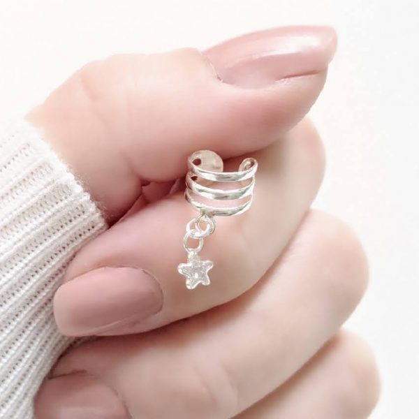 Aro Cuff Estrella Cubic Plata 925