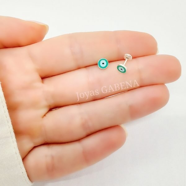 Aros Abridores ojo turco Plata 925 verde