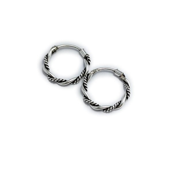 Aros Argollas Bali Trenzado 12mm