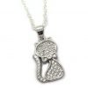 Collar Gato Cristal Micropave Plata 925 - 50cm
