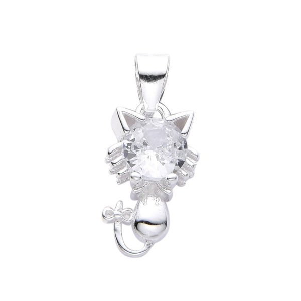 Dije Gato Cristal 10 Plata 925