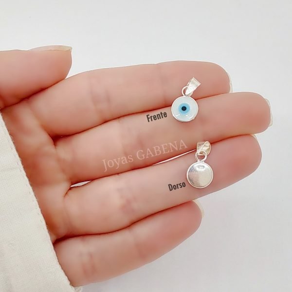 Dije Ojo Turco 8mm Plata 925 - Nacar