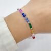 Pulsera Cristales Multicolor Regulable.
