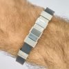 Pulsera Doble Tramada Caucho Acero Quirúrgico