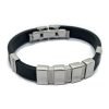 Pulsera Doble Tramada Caucho Acero Quirúrgico