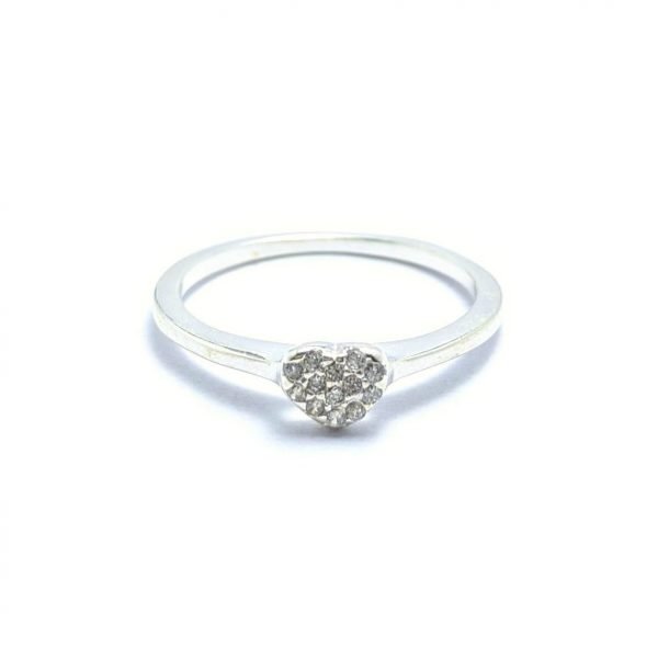 anillo corazón de cristal