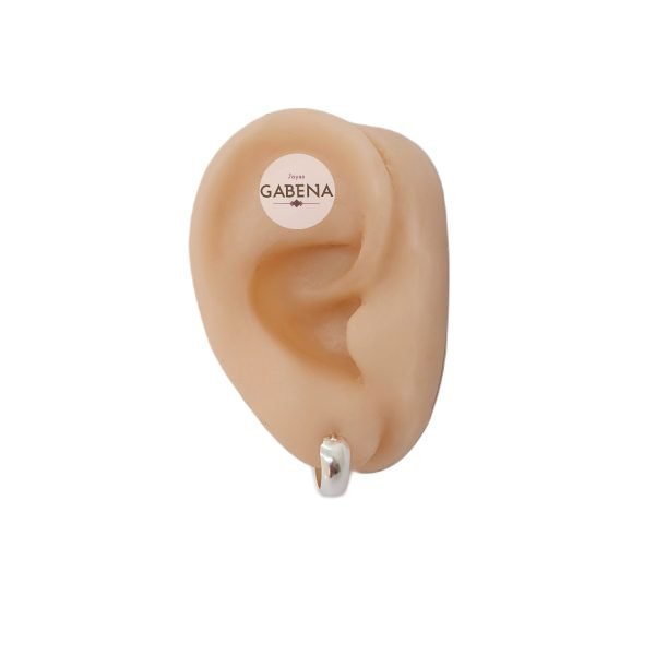 aro argolla grueso 12mm plata oreja