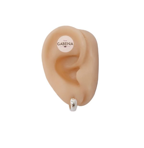 aro argolla grueso 12mm plata oreja
