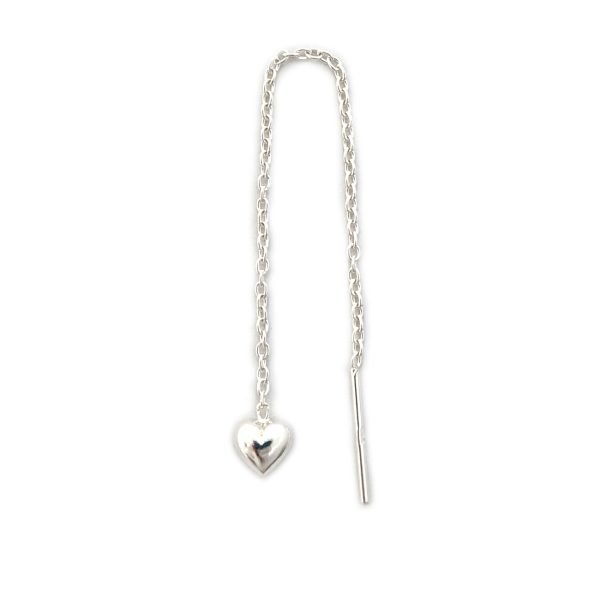 aro cadena colgante corazon plata