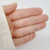 aro cadena corazon calado plata