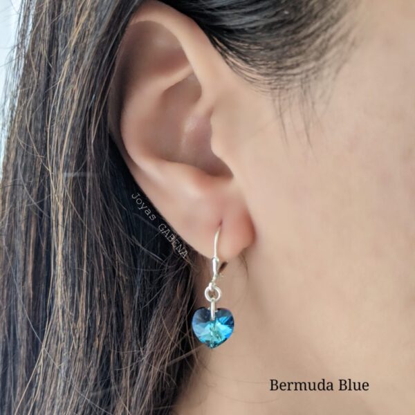 aros corazon cristal swarovski bermuda blue